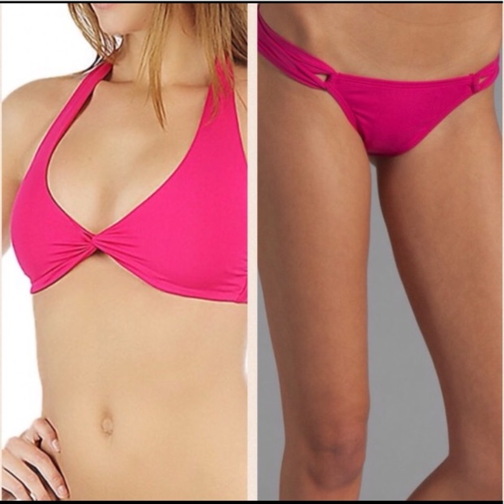 NWT! L Space fuchsia pink bikini Top & Bottom